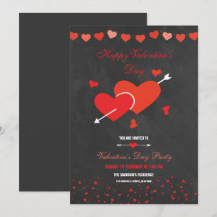 Chalkboard Style Valentines Party Flyer Invitation
