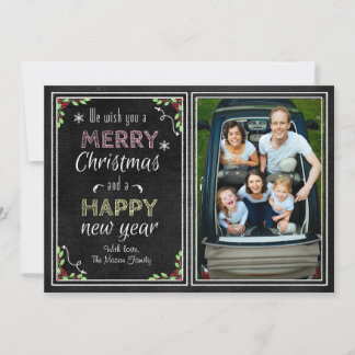 Chalkboard Style We Wish You a Merry Christmas Holiday Card