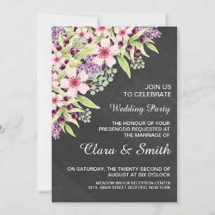 Chalkboard Style Wedding Invitation