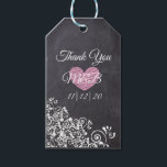 Chalkboard Style Wedding Thank You Gift Tag<br><div class="desc">Personalised Wedding Gift Tag with chalkboard look and pink heart.</div>
