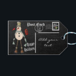 Chalkboard Styled Snowman Postcard | Christmas Gift Tags<br><div class="desc">⭐⭐⭐⭐⭐ 5 Star Review. Gift Tags. ⭐This Product is 100% Customisable. Graphics and text can be deleted, moved, resized, changed around, rotated, etc... ⭐99% of my designs in my store are done in layers. This makes it easy for you to resize and move the graphics and text around so that...</div>