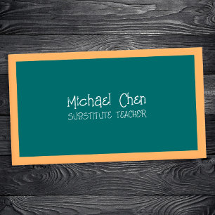 Chalkboard Substitute Teacher Calling Card
