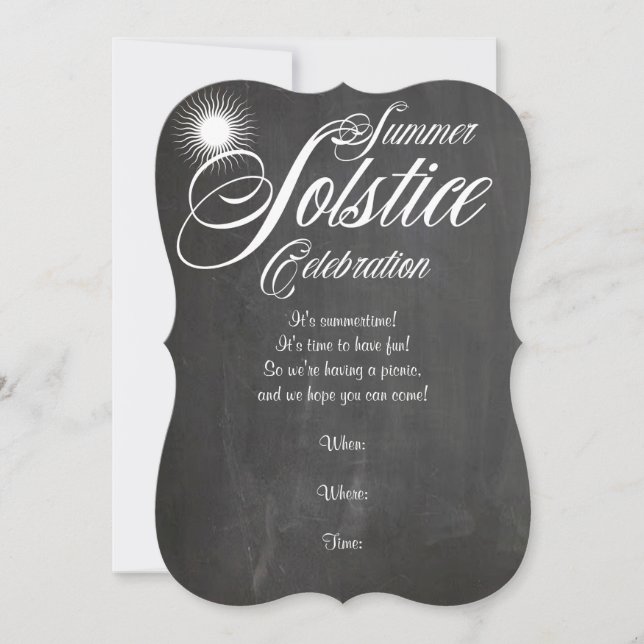 Chalkboard Summer Solstice Invitation (Front)