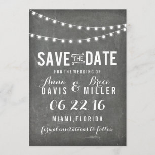 Chalkboard Summer String Light Save The Date