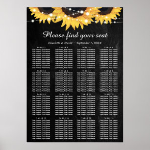 Chalkboard Sunflower Wedding Seating Chart 16