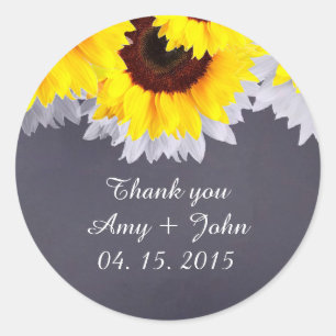 Chalkboard sunflower wedding tags sunflwr2