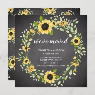 Chalkboard Sunflowers Moving Announcement