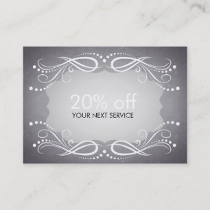 Chalkboard Swirl Coupon Card Voucher Discount