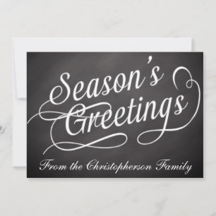 Chalkboard Swirl Season's Greetings Flat Card