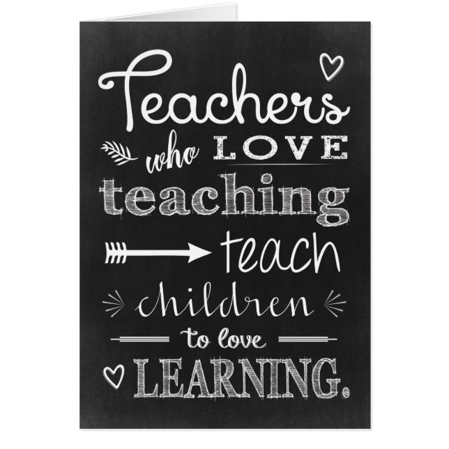 Chalkboard Teacher Appreciation Greeting Card (Front)