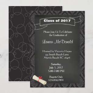 Chalkboard Teacher Graduation Invitation