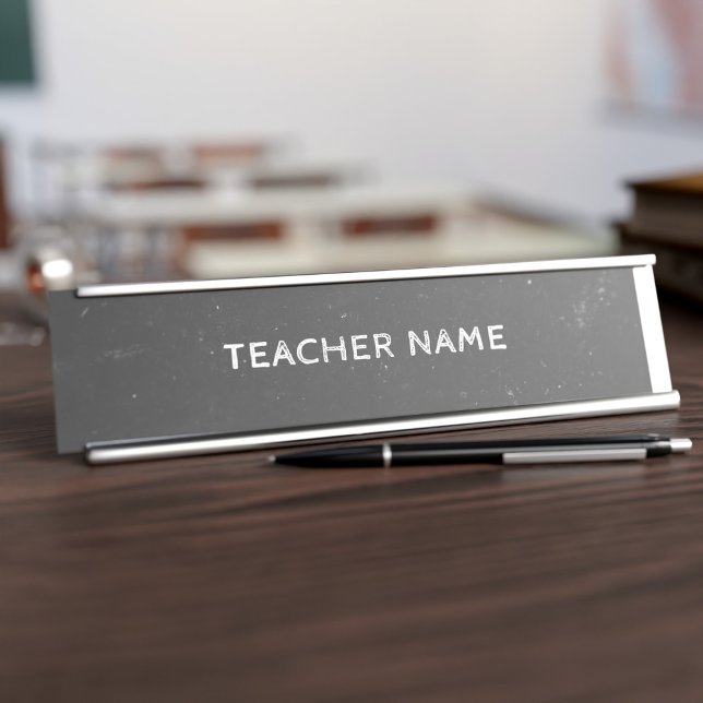 Chalkboard Teacher or Tutor Desk Name Plate (Perfect desk name plate for Mrs Teacher. Just add your name)