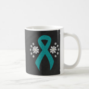 Chalkboard Teal Ribbon Coffee Mug