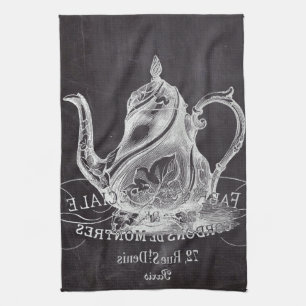 Chalkboard teapot Alice in Wonderland tea party Towel
