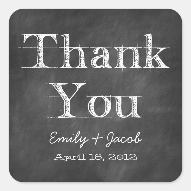 Chalkboard Thank You Favour Tags (Front)