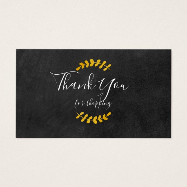 Chalkboard Thank You For Shopping Discount Card (Front)