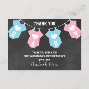 Chalkboard THANK YOU Gender Reveal baby shower