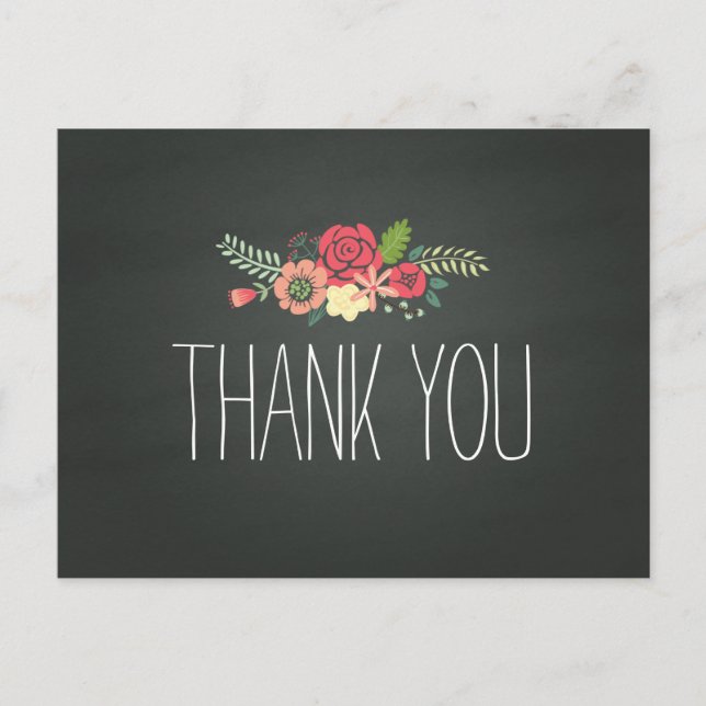 Chalkboard Thank You Post Card (Front)