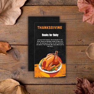 Chalkboard Thanksgiving Roasted Turkey Baby Shower Enclosure Card