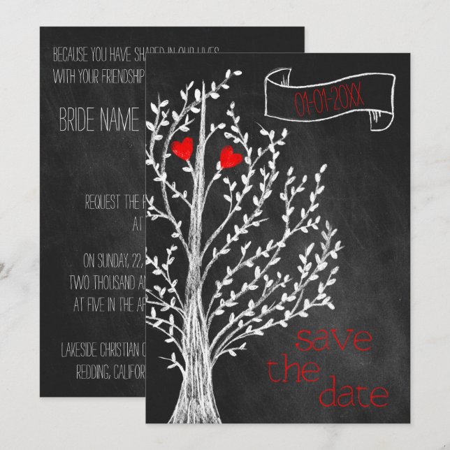 Chalkboard Theme Invitation (Front/Back)