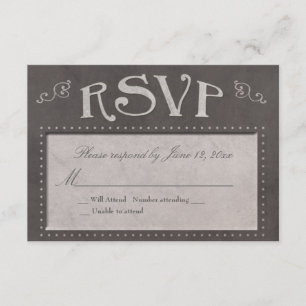 Chalkboard theme RSVP Card