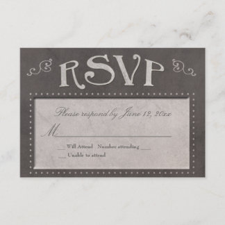 Chalkboard theme RSVP Card