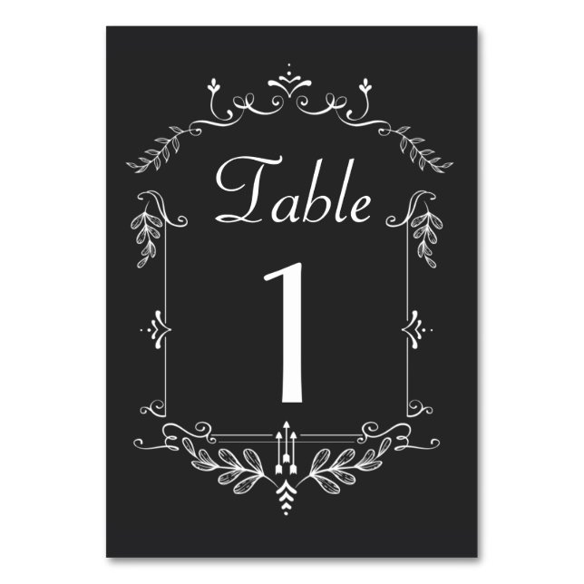 Chalkboard Theme Table number cards (Front)