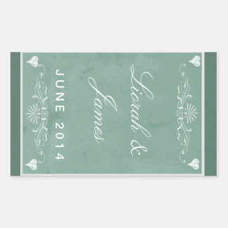 Chalkboard theme with hearts rectangular sticker