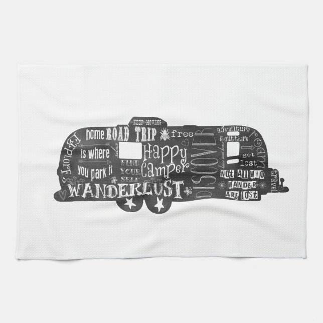 Chalkboard Trailer Tea Towel (Horizontal)