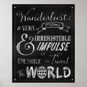 Chalkboard travel quote original art poster