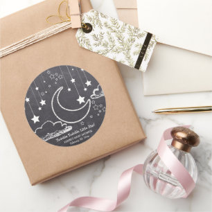 Chalkboard Twinkle Twinkle Little Star Baby Shower Classic Round Sticker