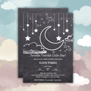 Chalkboard Twinkle Twinkle Little Star Baby Shower Invitation
