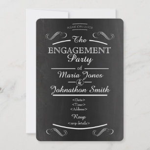 Chalkboard typography engagement invitation