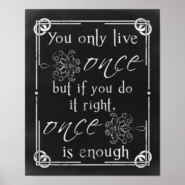 Chalkboard Typography Inspirational Print (Front)