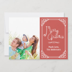 Chalkboard Typography Merry Christmas photo card