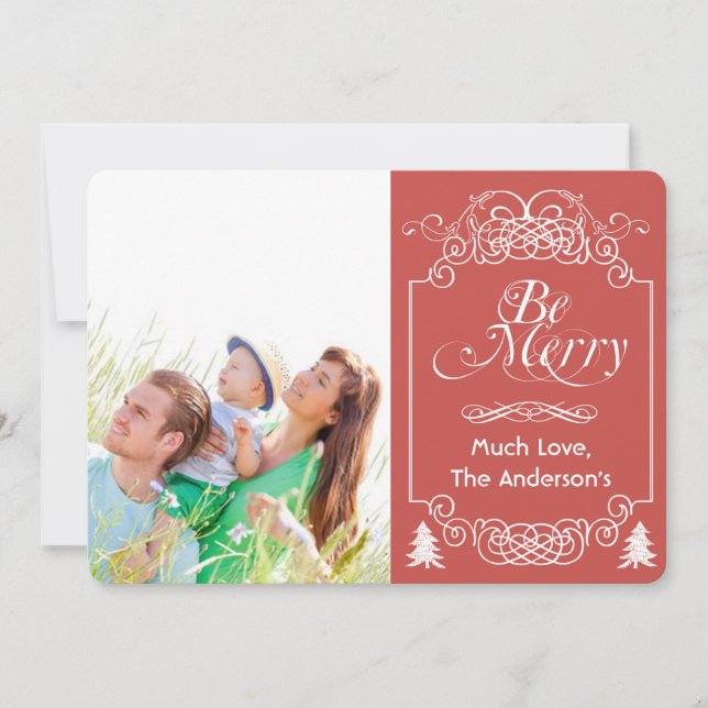 Chalkboard Typography Merry Christmas photo card (Front)