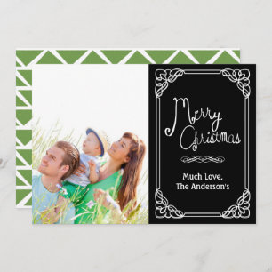 Chalkboard Typography Merry Christmas photo card