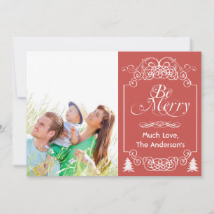 Chalkboard Typography Merry Christmas photo card
