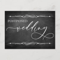 Chalkboard & Typography Postponed Wedding Card