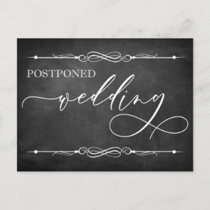Chalkboard & Typography Postponed Wedding Card