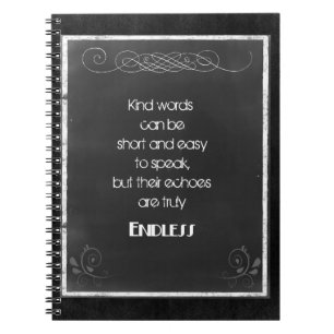 Chalkboard Typography Quote on Using Kind Words Notebook