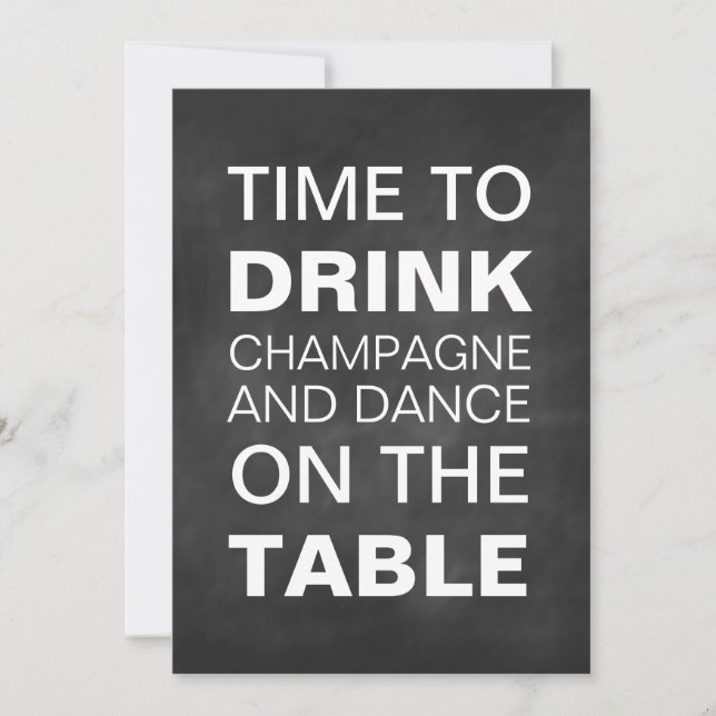 Chalkboard Typography Rehearsal Dinner Invitation (Front)