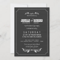 Chalkboard Typography Vintage Wedding Invitations