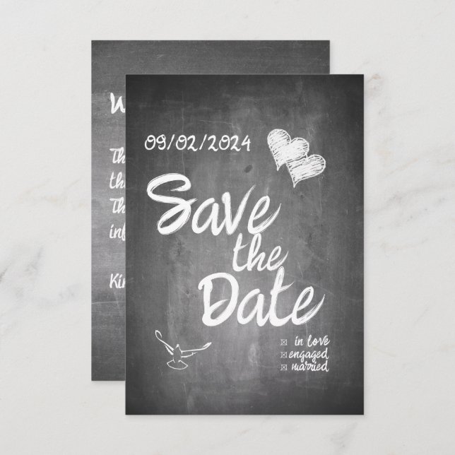 Chalkboard Typography Wedding Announcement (Front/Back)