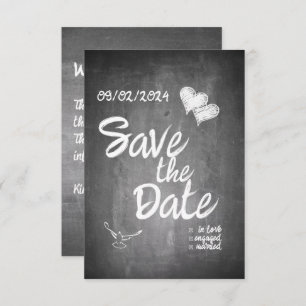 Chalkboard Typography Wedding Announcement