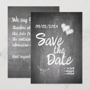 Chalkboard Typography Wedding Announcement