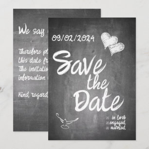 Chalkboard Typography Wedding Announcement