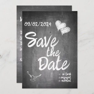 Chalkboard Typography Wedding Announcement