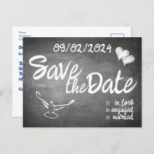 Chalkboard Typography Wedding Announcement