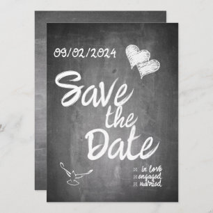 Chalkboard Typography Wedding Announcement